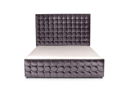 Designerskie czarne łóżko Chesterfield z Kryształowe kamienie luksusowe Meble