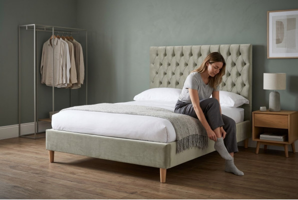 Chesterfield Design Podkładka Angielska Czarny 140/160/180x200 łóżka Podwójne łóżko