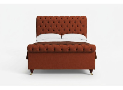 Chesterfield czerwone Łóżko chic Chesterfield Podwójne łóżko designerskie Meble
