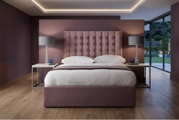 Różowy Designer Chesterfield Podwójne łóżko Designer Sypialnia Łóżko