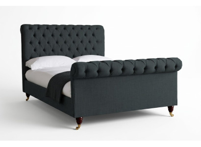 Chesterfield Design Podkładka angielska Podwójne łóżko Czarny 140/160/180x200 łóżka
