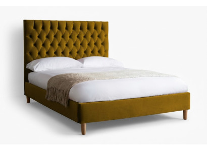 Chesterfield Design Podkładka angielska 140/160/180x200 łóżka Podwójne łóżko Żółte