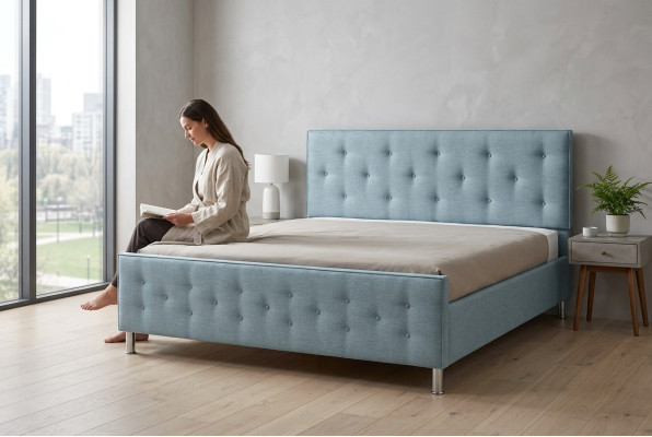 Chesterfield Design English 140/160/180x200 łóżka Podwójne łóżko Turkis Podkładka