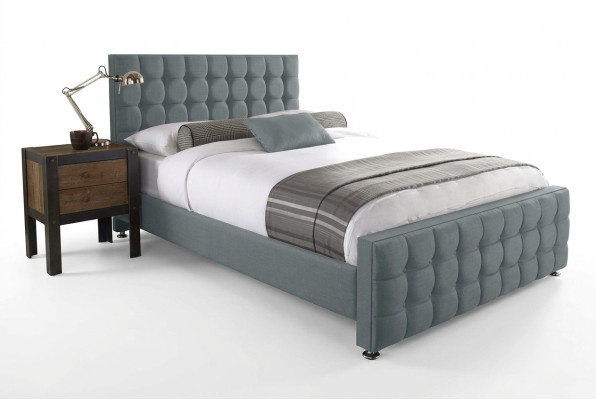 Chesterfield szare Podwójne łóżko Designerska luksusowa Sypialnia łóżka Noble umeblowanie