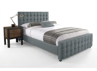 Chesterfield szare Podwójne łóżko Designerska luksusowa Sypialnia łóżka Noble umeblowanie