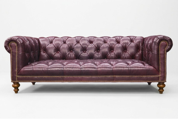 Brown Chesterfield 3 miejsce do siedzenia Sofa Skórzana Sofa Kanapa Podkładka Meble