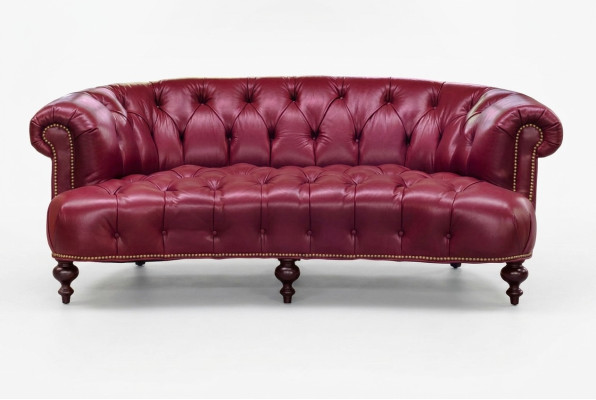 Designerska trzyosobowa kanapa Chesterfield w kolorze różowym, luksusowy design