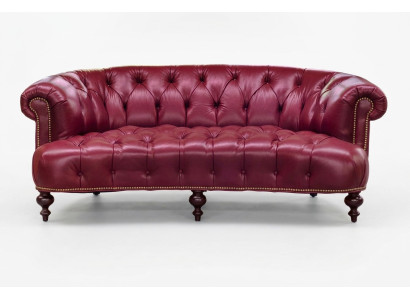Designerska trzyosobowa kanapa Chesterfield w kolorze różowym, luksusowy design