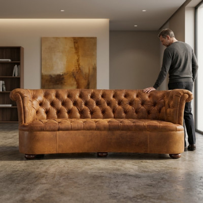 Chesterfield Skóra Podkładka Design Sofa Luxury Couch Classic Sofa 3 miejsce do siedzenia Nowość