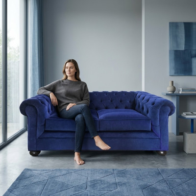 Chesterfield Luxury Sofa Couch Podkładka Siedziba Skóra Ustawić 2+1 miejsce siedzące Kanapy Nowe