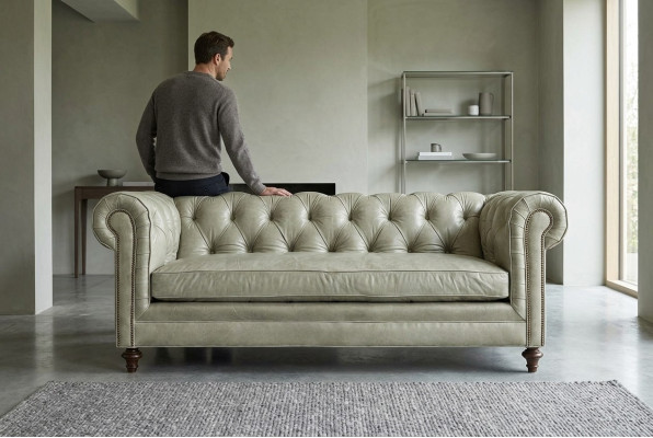 Chesterfield Luxury Sofa Couch Podkładka Siedziba Skóra Ustawić 321 miejsce siedzące Kanapy Nowe