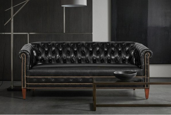 Chesterfield Zestaw sofowy Sofa Couch Podkładka 3+2+1 miejsce siedzące Skóra Sofy