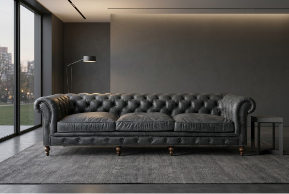 Chesterfield Zestaw sofowy Sofa Couch Podkładka 321 miejsce do siedzenia Skóra Kanapy