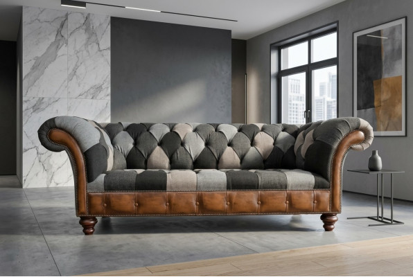 Kanapa Chesterfield Design Kanapy 3-osobowe Materiał Sofa Siedziba Podkładka Sofy