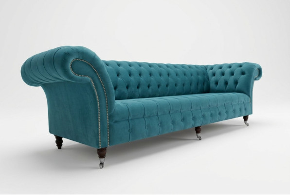 Chesterfield Couch xxl duża sofa kanapy Aksamit Skóra Włókienniczy Podkładka sofy 4 miejsce siedzące