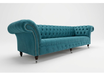 Chesterfield Couch xxl duża sofa kanapy Aksamit Skóra Włókienniczy Podkładka sofy 4 miejsce siedzące