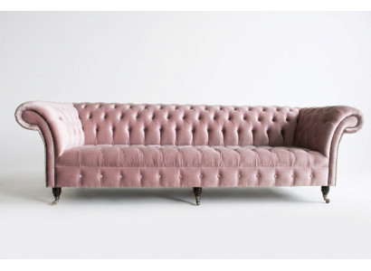 Chesterfield Couch xxl duża sofa kanapy Aksamit Skóra Włókienniczy Podkładka 4 miejsce siedzące Nowa
