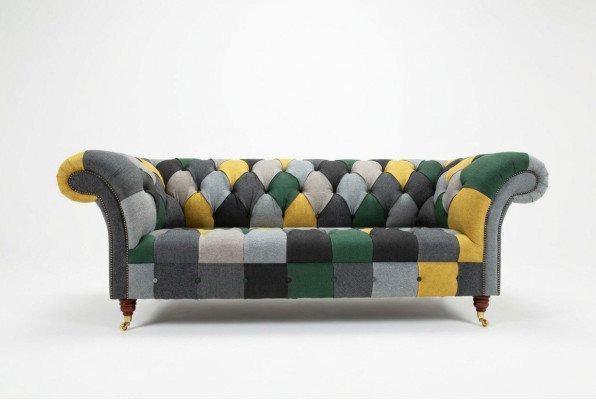 Sofa Trzyosobowa Podkładka Design Sofa Sofa 3-osobowa Siedziba Sofy Pokój Meble Green Modern