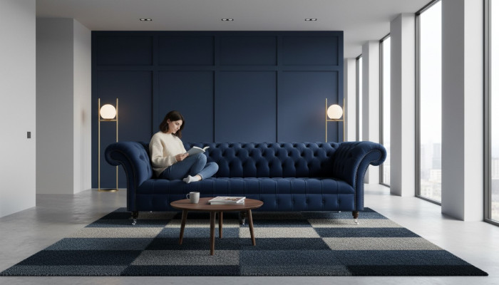 Sofa Chesterfield Aksamit sofy czteroosobowe Podkładka kanapy kanapa Aksamit 265cm