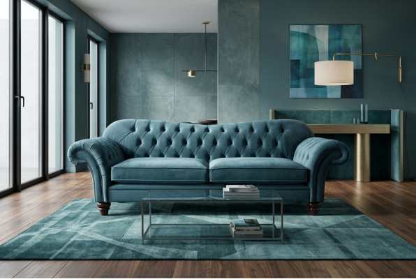 Chesterfield 4 miejsce do siedzenia Sofa Podkładka Włókienniczy Kanapy Sofa do salonu