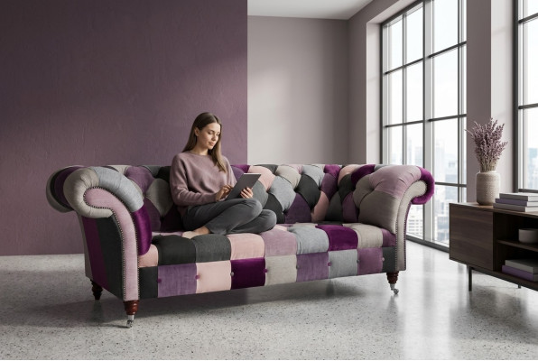 Chesterfield Sofa 3 miejsce do siedzenia Podkładka Designer Couches Sofy Ustawić trzymiejscowe