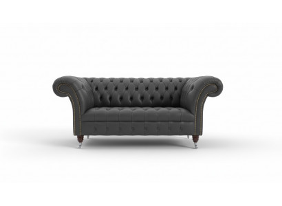 Chesterfield Sofa dwuosobowa kanapa skórzana tapicerowana zestaw wypoczynkowy dwuosobowy Nowości