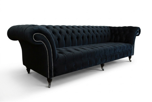 Czarna nowoczesna czteroosobowa luksusowa 4-miejscowa sofa do salonu