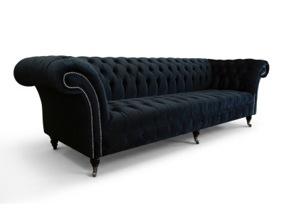 Czarna nowoczesna czteroosobowa luksusowa 4-miejscowa sofa do salonu