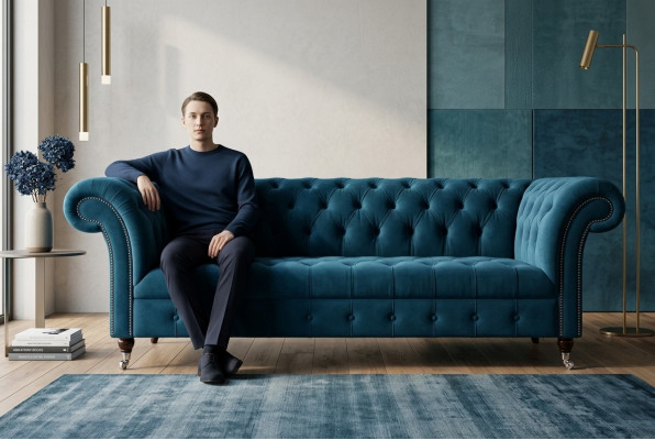 duża sofa chesterfield kanapa sofa tapicerowana kanapa projektanta z aksamitu tekstyliów skóra nowa