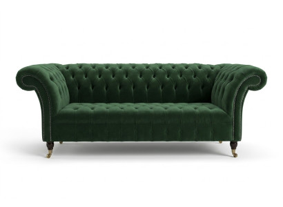 Klasyczna kanapa Chesterfield Design 3 miejsce do siedzenia Sofa Aksamit Skóra duża zielona nowa