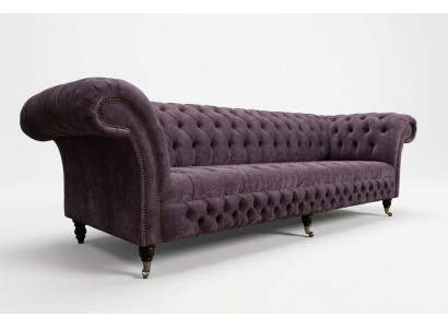 Klasyczna Sofa Chesterfield 4 miejsce do siedzenia Sofy Podkładka Couchen Skóra Brown Design
