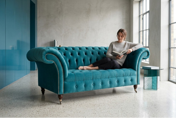 Chesterfield Velvet Sofa Kanapa Pokrycia 2-osobowa Kanapa Sztuczne Sofy Kanapy Nowe