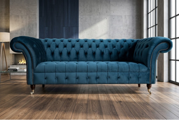 Chesterfield 3 miejsce do siedzenia Podkładka Kanapa Skóra Materiał Sofa Kanapy Włókienniczy Styl Nowoczesny
