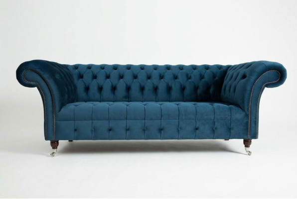 Chesterfield 3 miejsce do siedzenia Podkładka Kanapa Skóra Materiał Sofa Kanapy Włókienniczy Styl Nowoczesny