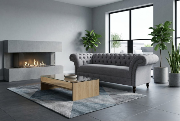 Chesterfield 3 miejsce do siedzenia Podkładka Couch Skóra Sofa Kanapy Włókienniczy Modern Style Material