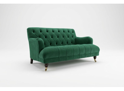 Chesterfield 2 miejsce do siedzenia Podkładka Kanapa Skóra Sofa Kanapy Modern Style Green Włókienniczy