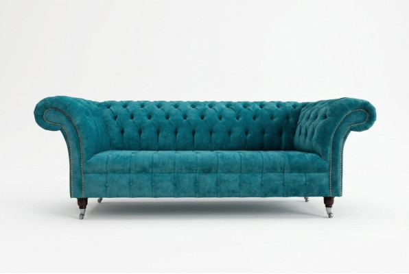 Chesterfield Oryginalna Sofa Kanapa Włókienniczy Sofy Kanapy Podkładka Materiał Nowy