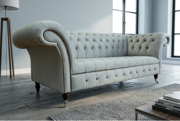 Zestaw wypoczynkowy Chesterfield 3+2 miejsce do siedzenia Aksamit Velor Ustawić Design Obcios