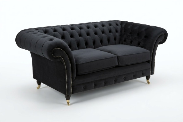 Chesterfield Original Sofa JVMoebel Tekstylne Sofy Kanapy Szary Materiał 185cm Kanapa