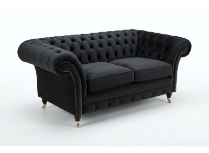 Chesterfield Original Sofa JVMoebel Tekstylne Sofy Kanapy Szary Materiał 185cm Kanapa
