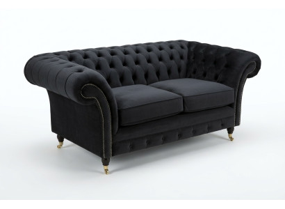 Chesterfield Original Sofa JVMoebel Tekstylne Sofy Kanapy Szary Materiał 185cm Kanapa
