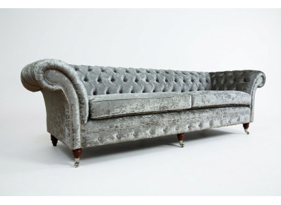 Chesterfield Grey Poslter Czteromiejscowy Designerski 4-miejsce do siedzenia