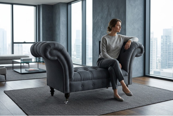 Sofa Chesterfield 1,5 osobowe. Projektant tapicerowanych sof i kanap. Komplet mebli do salonu.