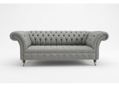 Pokój dzienny Chesterfield sofa projekt Włókienniczy kanapy sofy trzyosobowa kanapa szara