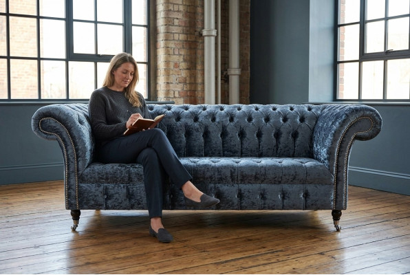 Pokój dzienny Chesterfield sofa kanapa projekt Włókienniczy kanapy sofy trzyosobowe szare