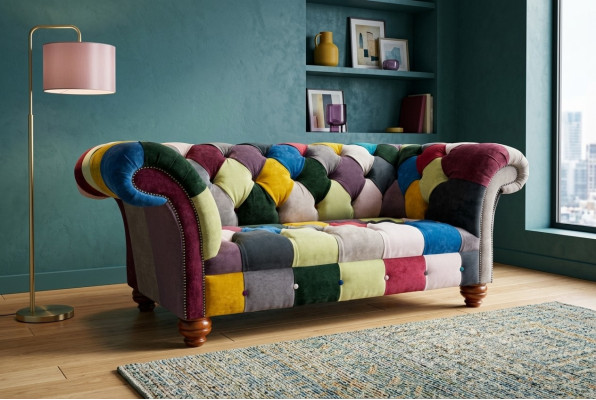 Nowoczesny Design Kolorowy Chesterfield 2 miejsce do siedzenia Sofa Włókienniczy Couch Podkładka Design