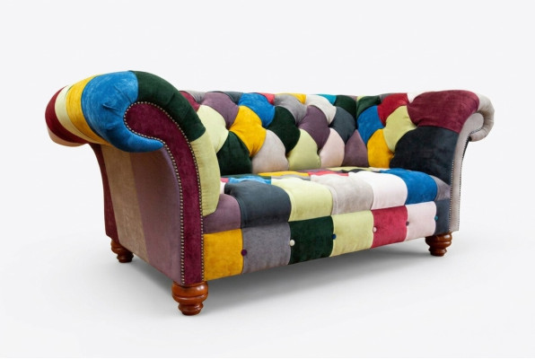 Nowoczesny Design Kolorowy Chesterfield 2 miejsce do siedzenia Sofa Włókienniczy Couch Podkładka Design