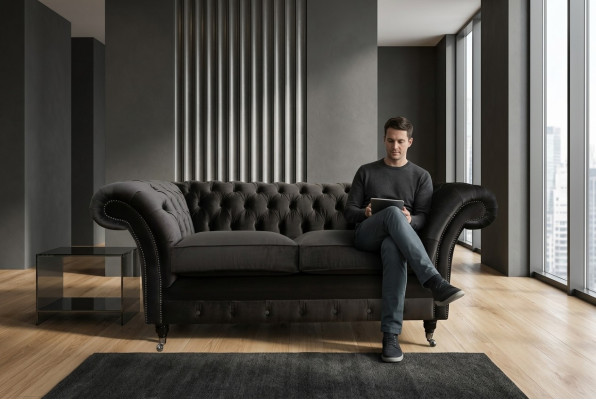 Fotel Chesterfield 2-osobowy Design Sofa Sofy Kanapa Komplet WNĘTRZE NOWE Dwuosobowy