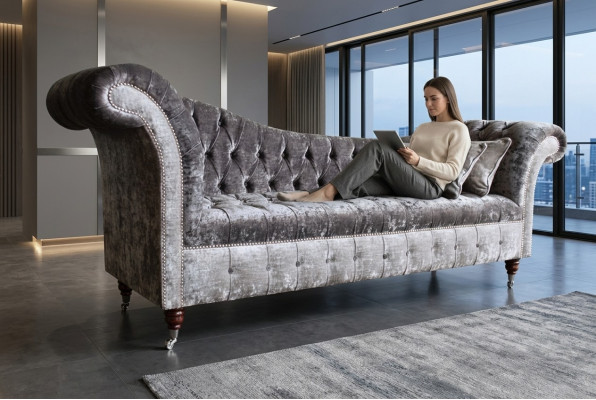 Gray Designer 3 miejsce do siedzenia Chesterfield Couch Podkładka Sofas Design Sofa