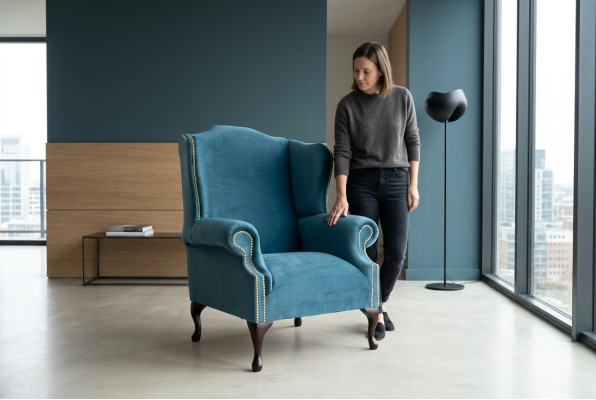 Fotel Chesterfield Sofa Kanapa Tapicerka 1 Osoba Fotel Sofa Materiał Turkusowy